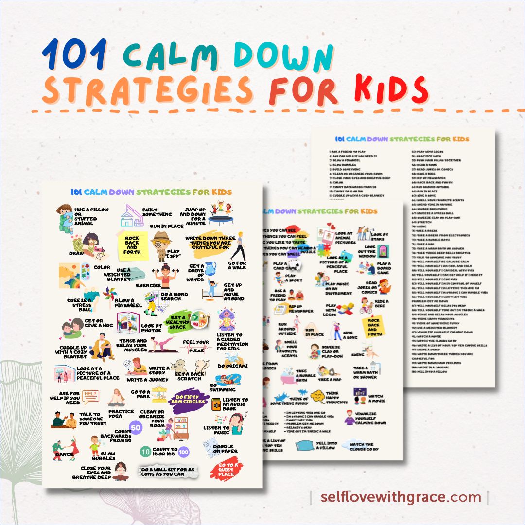 101-calm-down-strategies-for-kids-printable-poster-emotional-regulat-selflovewithgrace for Calming Strategies Free Calm Down Printables 101 Calm Down Strategies For Kids Printable Poster - Emotional Regulat – SELFLOVEWITHGRACE for Calming Strategies Free Calm Down Printables