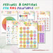 Feelings Emotions Coping Skills Printable Poster Bundle Handouts for Kids-Teens-6pgs Feelings Thermometer-Wheel-List-Chart Feeling Emotion