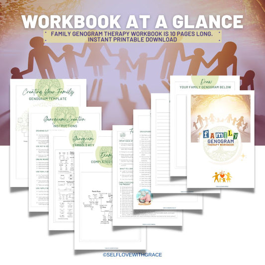 Family Genogram Therapy Workbook: Family Tree, Generations, Dynamics, Systems & Patterns, Therapist Tool, MFT Exercise, Counseling, Journal