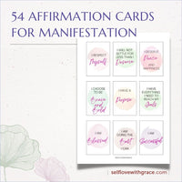 Positive Affirmation Card Deck, Self Care Printables, Cards for Law of Attraction