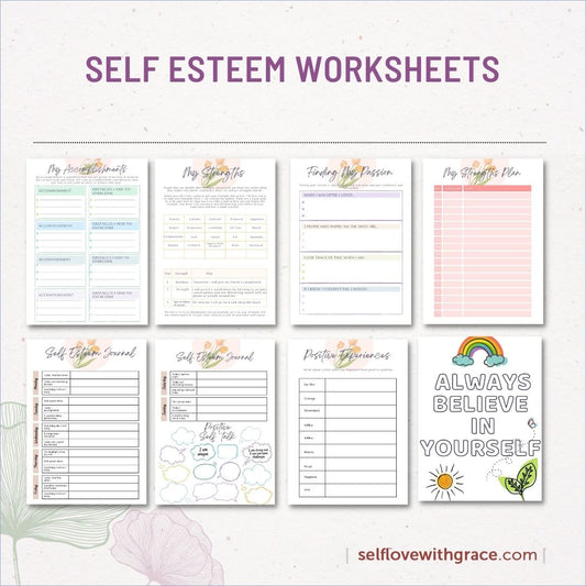 Self esteem worksheets, therapy worksheets, therapy resources, confidence worksheets, therapy office decor, social psychology, teen health