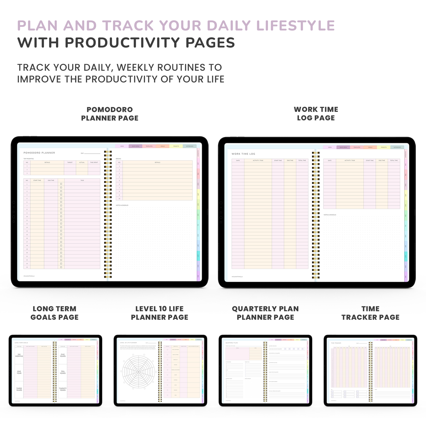 Ultimate ADHD Planner Bundle (made by an ADHDer) for iPad, Goodnotes + Android. Adult ADHD daily planner, self care & habit tracker. Science based