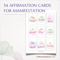 Positive Affirmation Card Deck, Self Care Printables, Cards for Law of Attraction