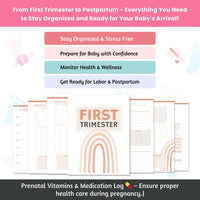 🌈 Ultimate Rainbow Pregnancy Planner Bundle | 100+ Page Digital Journal | Trimester Tracker, Birth Plan & Baby Prep