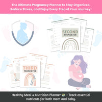 🌈 Ultimate Rainbow Pregnancy Planner Bundle | 100+ Page Digital Journal | Trimester Tracker, Birth Plan & Baby Prep