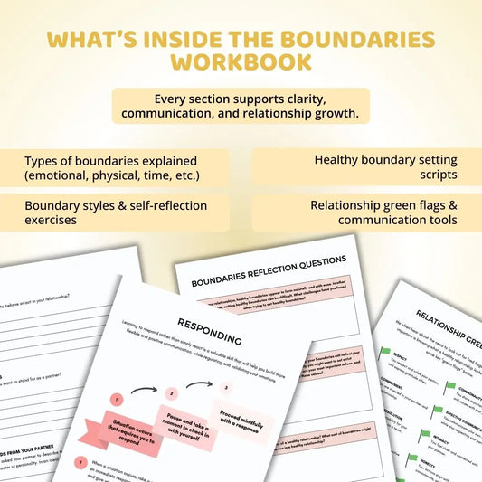 Boundaries Worksheets PDF – Healthy Relationship & Self-Respect Workbook