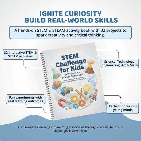STEM Challenge for Kids – 40+ Hands-On Science Experiments & Engineering Projects Workbook (Printable PDF)