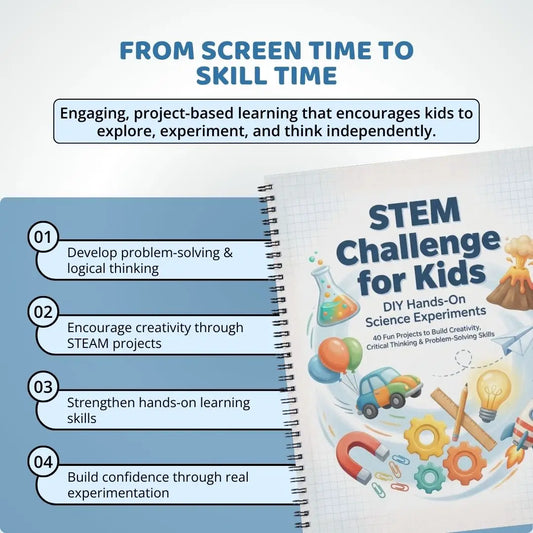 STEM Challenge for Kids – 40+ Hands-On Science Experiments & Engineering Projects Workbook (Printable PDF)