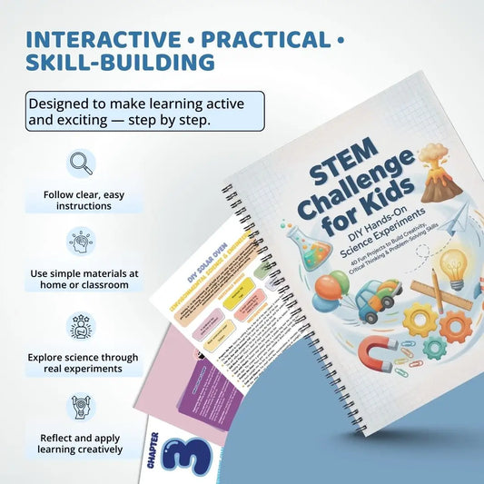 STEM Challenge for Kids – 40+ Hands-On Science Experiments & Engineering Projects Workbook (Printable PDF)