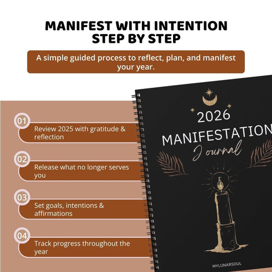 2026 Manifestation Journal | Guided Reflection, Goal Setting & Vision Planning Workbook | Printable & Digital Planner