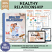 Healthy vs Unhealthy relationships workbook, teen health, anxiety, depression, break up, cycle of abuse, manipulation, group therapy