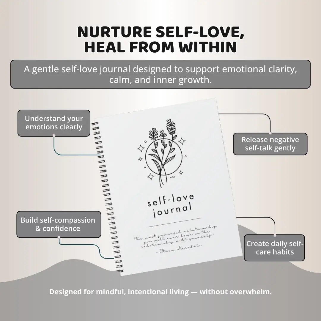 Self Love Journal PDF – 54 Page Guided Self-Care, Healing & Mindfulness Workbook