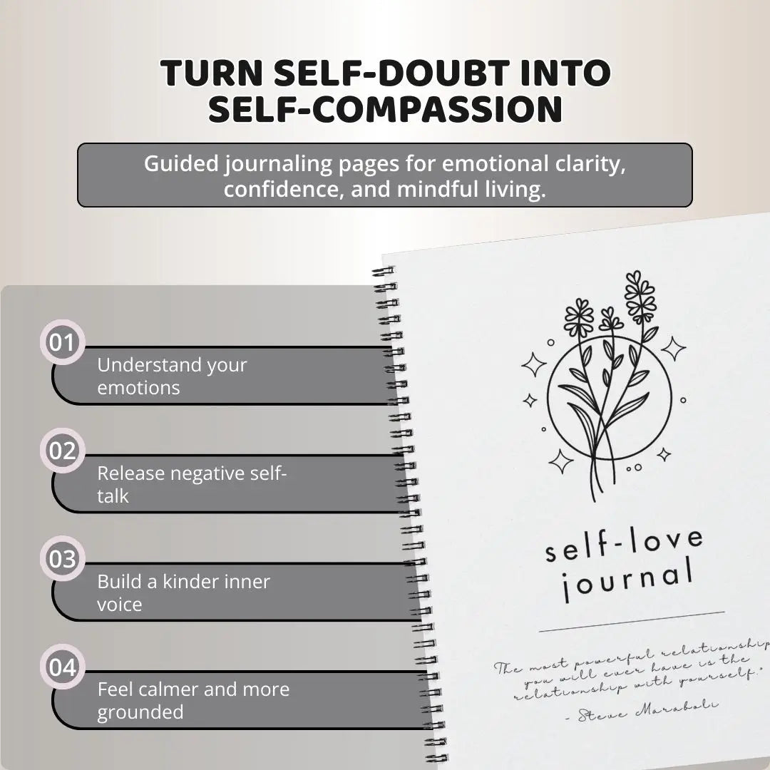Self Love Journal PDF – 54 Page Guided Self-Care, Healing & Mindfulness Workbook