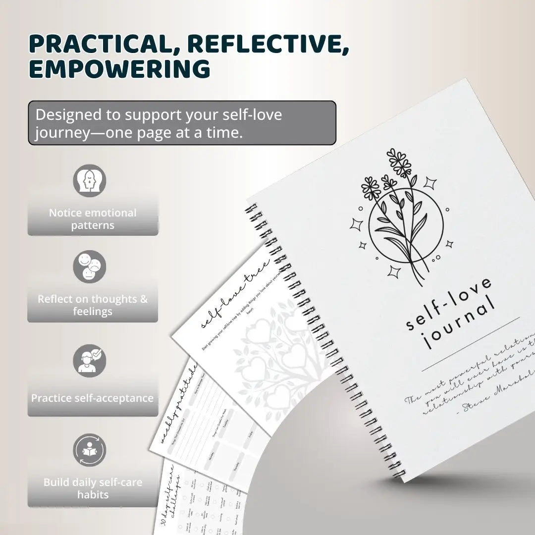 Self Love Journal PDF – 54 Page Guided Self-Care, Healing & Mindfulness Workbook