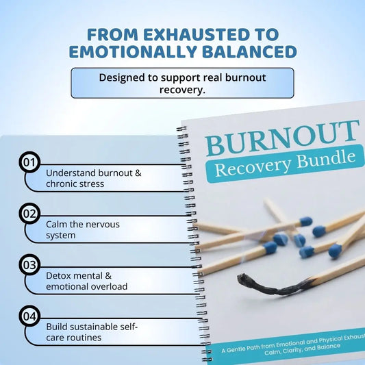 Mental Wellness Bundle PDF – Stress Relief, Burnout Recovery & Overwhelm Detox Planners (5 in 1)