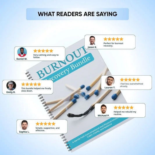 Mental Wellness Bundle PDF – Stress Relief, Burnout Recovery & Overwhelm Detox Planners (5 in 1)