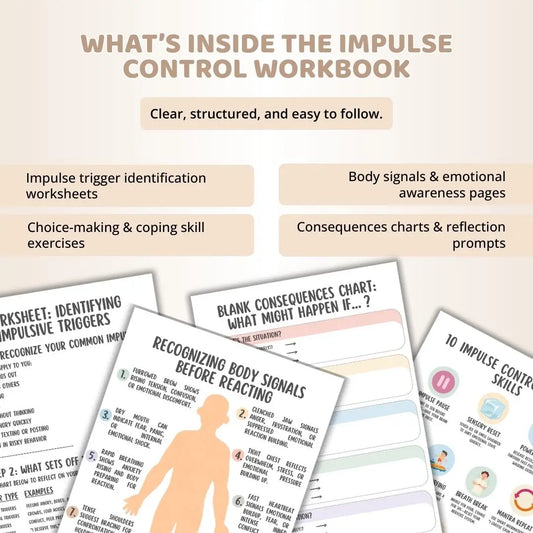 Impulse Control Workbook PDF – Stop Overreacting, Pause & Make Better Decisions
