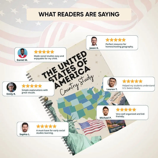 United States of America Country Study PDF – Geography, History, Government & Worksheets (Kids & Homeschool)