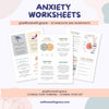 Anxiety worksheets bundle, therapy tools, therapy worksheets, anxiety journal, therapy office decor, social psychology, DBT, CBT