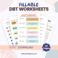 DBT Mega Bundle, DBT Skills, DBT Workbook, Therapy Worksheet, Therapy Tools, DBT Flash Cards, DBT Cheat Sheet