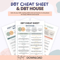 DBT Mega Bundle, DBT Skills, DBT Workbook, Therapy Worksheet, Therapy Tools, DBT Flash Cards, DBT Cheat Sheet