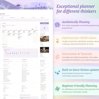 ADHD Notion Life Planner | ADHD Notion Template, ADHD Notion, Notion Dashboard, All in one Notion Template, Personal Planner for Notion