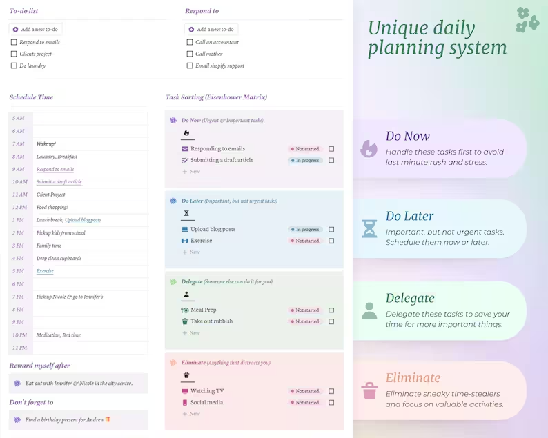 ADHD Notion Life Planner | ADHD Notion Template, ADHD Notion, Notion Dashboard, All in one Notion Template, Personal Planner for Notion