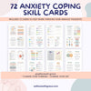 Trauma therapy bundle, anxiety coping skill card, therapy worksheets, crisis therapy PTSD, anxiety therapy tool, safety plan, BPD
