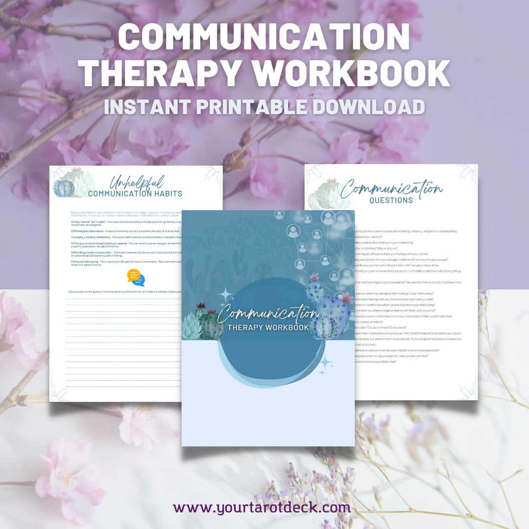 Communication Therapy Workbook: Gift, Journal, Divorce, Significant Other, Relationship Troubles, Discussion, Emotional Labor, Life skills