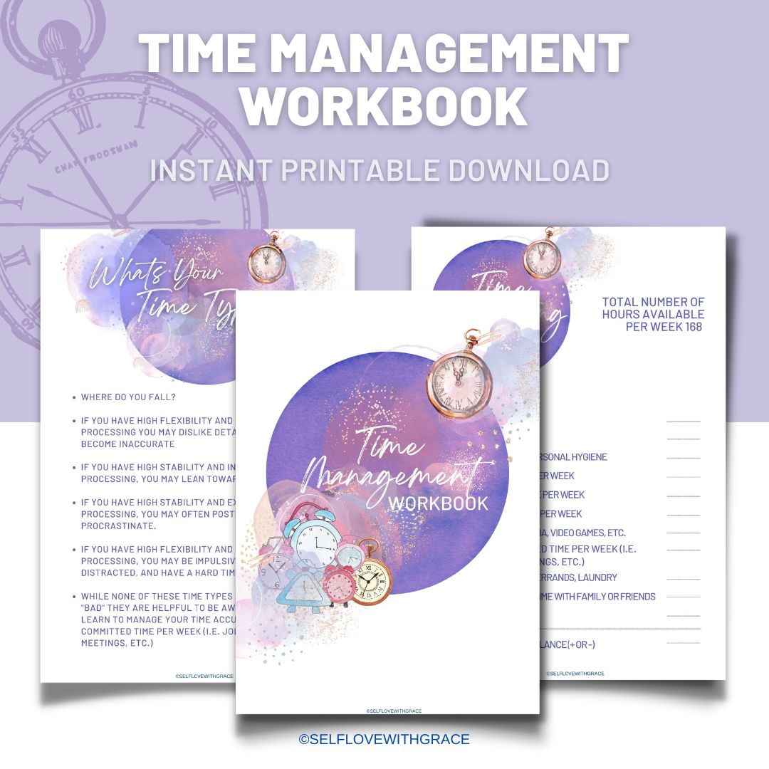 Time Management Workbook: Printable, Planner, Time Manager, Worksheets, For School, Time Tracker, Organizer, School Counselor Resource, PDF