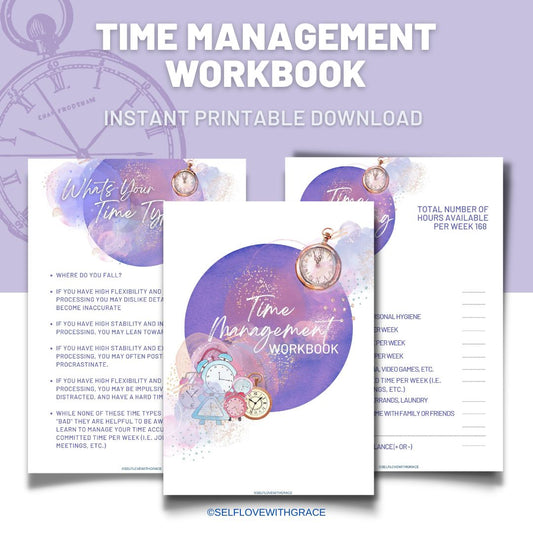 Time Management Workbook: Printable, Planner, Time Manager, Worksheets, For School, Time Tracker, Organizer, School Counselor Resource, PDF