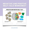 Load image into Gallery viewer, Negative and positive self-talk worksheet for teens. Trauma resource, mental health printable, therapy tools, counselling resource.