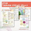 PTSD Trauma Coping Skills Printable Handouts Bundle for Kids-Teens-Young Adults