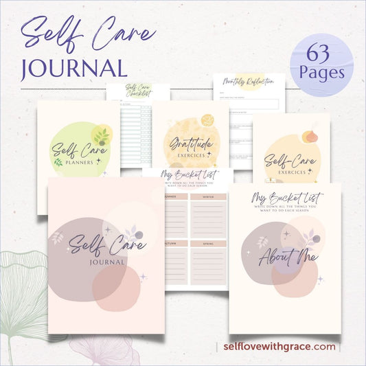Self-Care Self Love Wellness, Guided Journal With Prompts 63 Pages