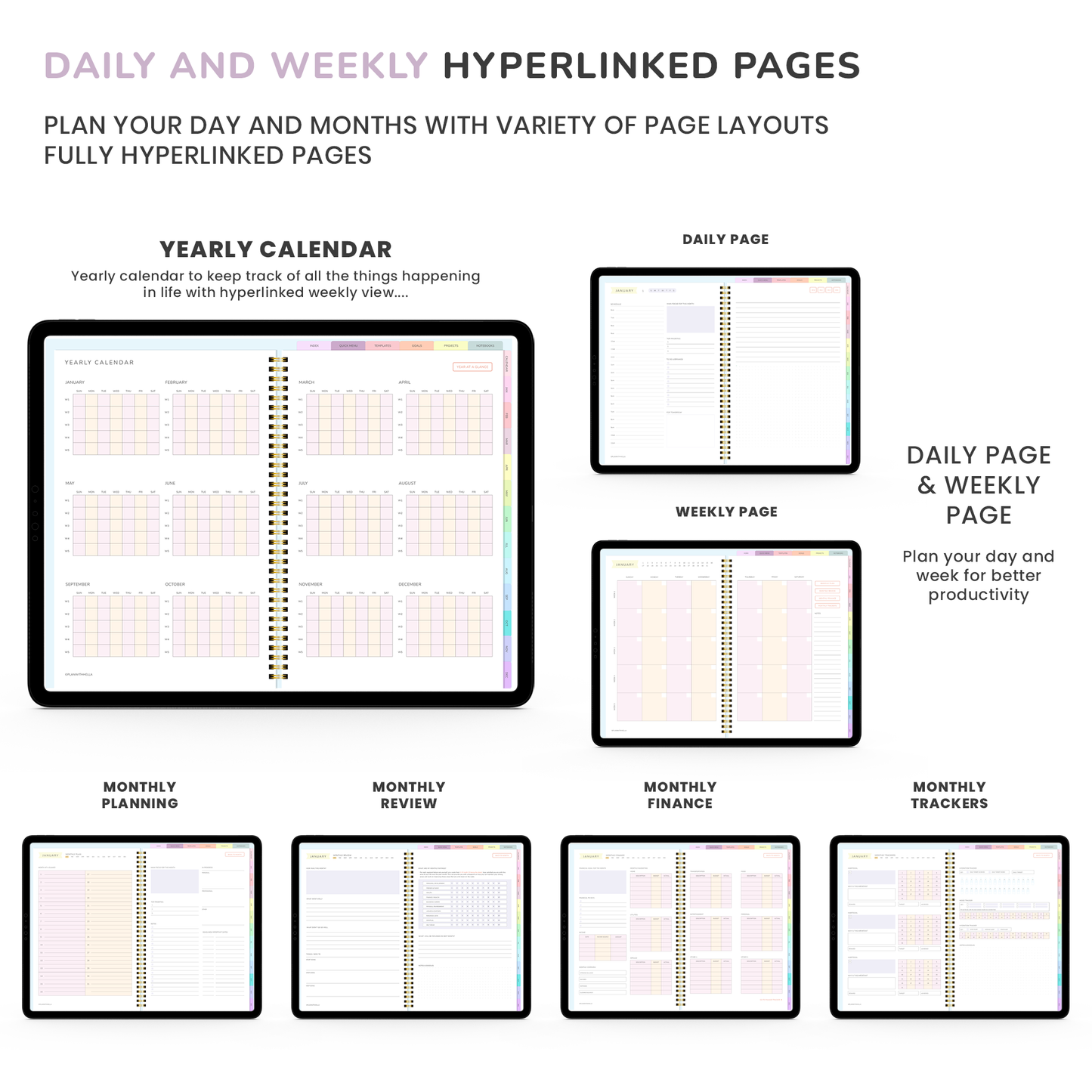 Ultimate ADHD Planner Bundle (made by an ADHDer) for iPad, Goodnotes + Android. Adult ADHD daily planner, self care & habit tracker. Science based