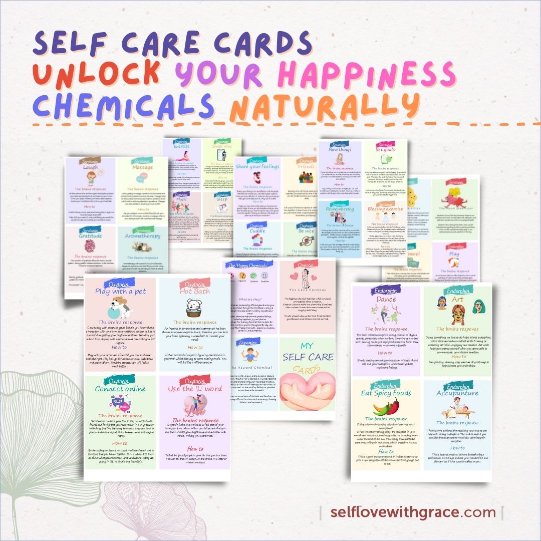 Self Care Flash Cards, Self Love, Therapy Tools