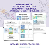 Window of tolerance worksheet, trauma therapy, social emotional learning, therapy worksheet, therapy office decor, healing, therapy tools