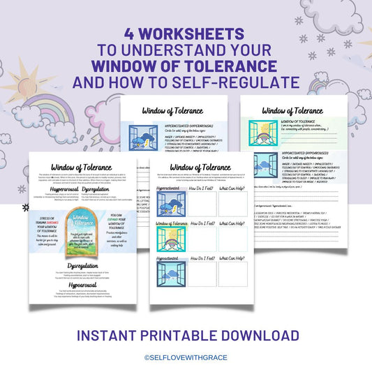 Window of tolerance worksheet, trauma therapy, social emotional learning, therapy worksheet, therapy office decor, healing, therapy tools