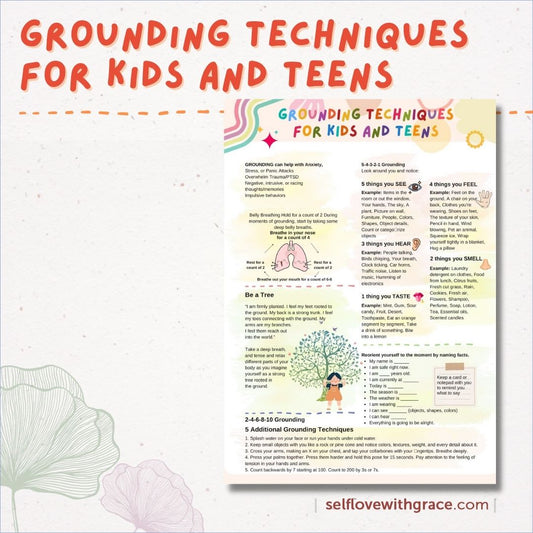 PTSD Trauma Coping Skills Printable Handouts Bundle for Kids-Teens-Young Adults