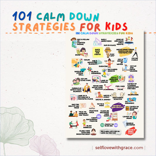 101 Calm Down Strategies For Kids Printable Poster - Emotional Regulation Skills SEL - Coping Skills Poster - Calm Down Printable For Kids