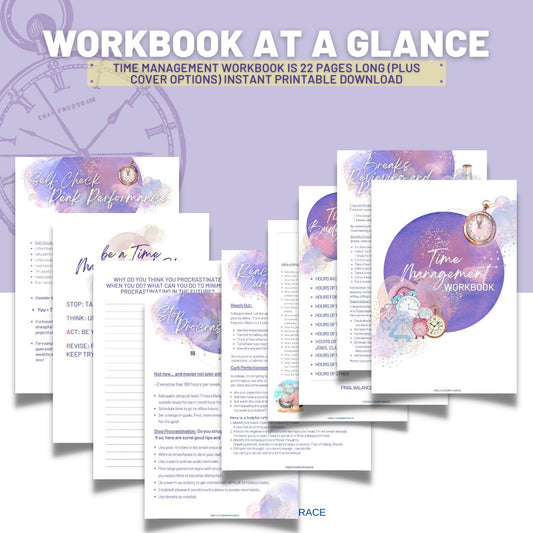 Time Management Workbook: Printable, Planner, Time Manager, Worksheets, For School, Time Tracker, Organizer, School Counselor Resource, PDF