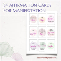 Positive Affirmation Card Deck, Self Care Printables, Cards for Law of Attraction