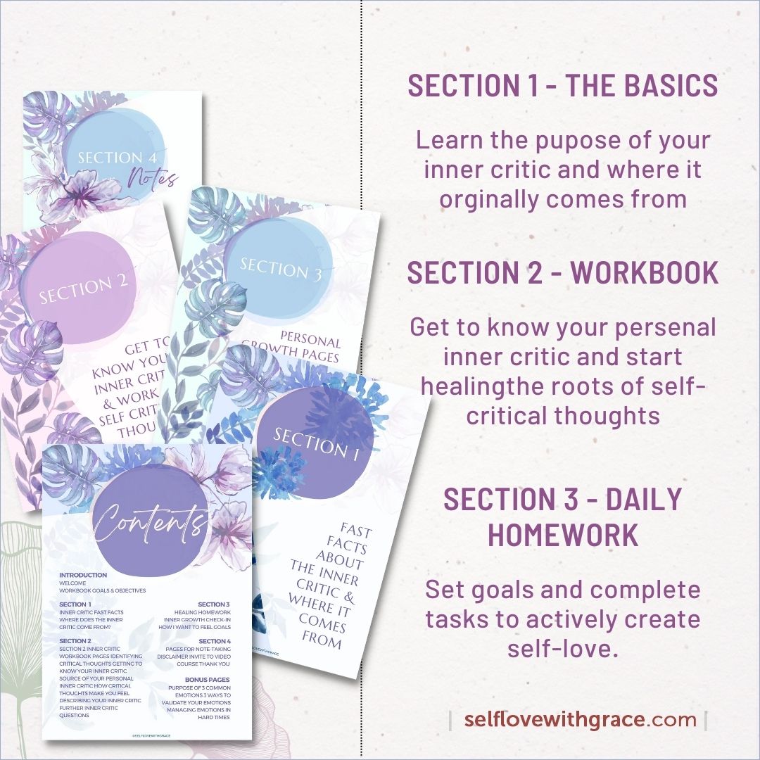 Inner Critic eBook | Inner Critic Workbook | Mental Health Workbook | Emotional Health Workbook | Self-Healing Workbook
