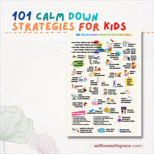 101 Calm Down Strategies For Kids Printable Poster - Emotional Regulation Skills SEL - Coping Skills Poster - Calm Down Printable For Kids