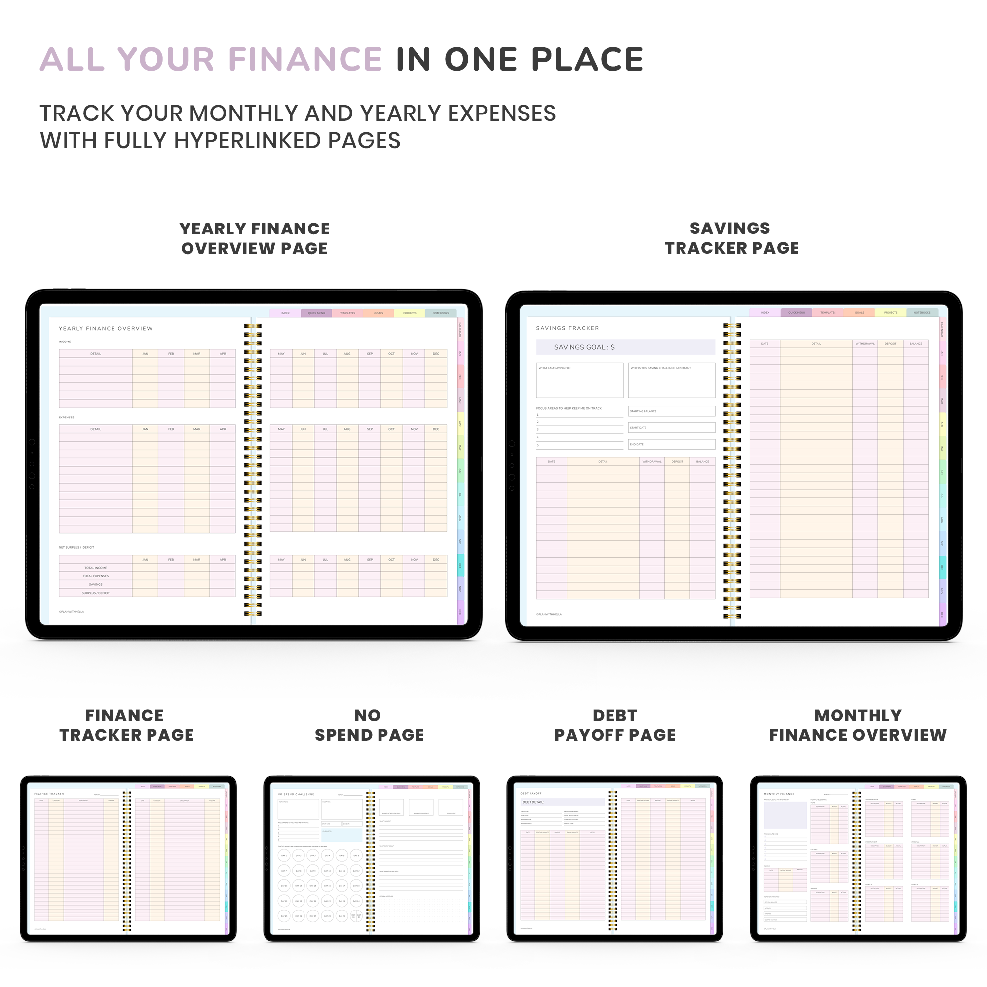 Ultimate ADHD Planner Bundle (made by an ADHDer) for iPad, Goodnotes + Android. Adult ADHD daily planner, self care & habit tracker. Science based