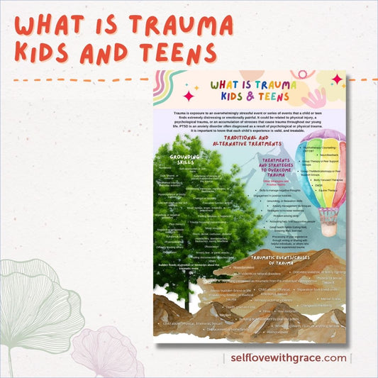 PTSD Trauma Coping Skills Printable Handouts Bundle for Kids-Teens-Young Adults
