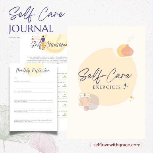 Self-Care Self Love Wellness, Guided Journal With Prompts 63 Pages