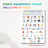 Mental Health Printable Therapy Handouts For Kids & Teens - 9 Page Coping Skills Counseling Posters Set PDF