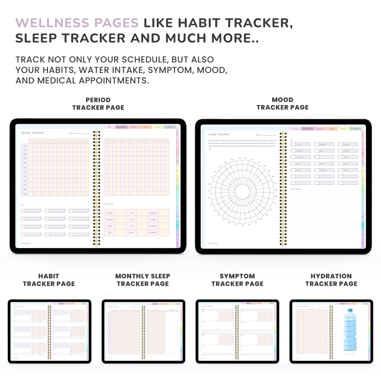Ultimate ADHD Planner Bundle (made by an ADHDer) for iPad, Goodnotes + Android. Adult ADHD daily planner, self care & habit tracker. Science based