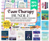 Mental Health Teen Therapy Workbook Bundle: 402 Therapy Worksheets, Activities, DBT and 9 Ebooks for Self-Worth, Boundaries, and more.